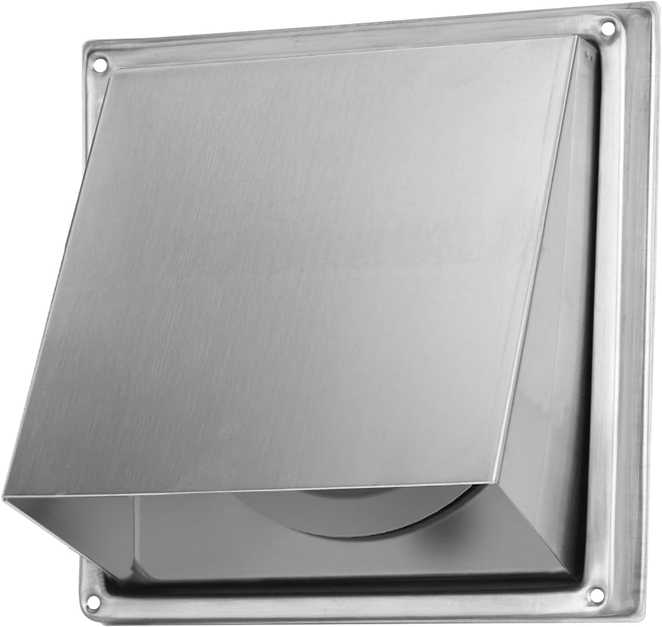 4 Inch Dryer Vent Cover Outside, Exterior Dryer Vent Cover Stainless Steel, Exterior Wall Vent Non Return Flap for Home Industrial Facility Replacement (Sliver)