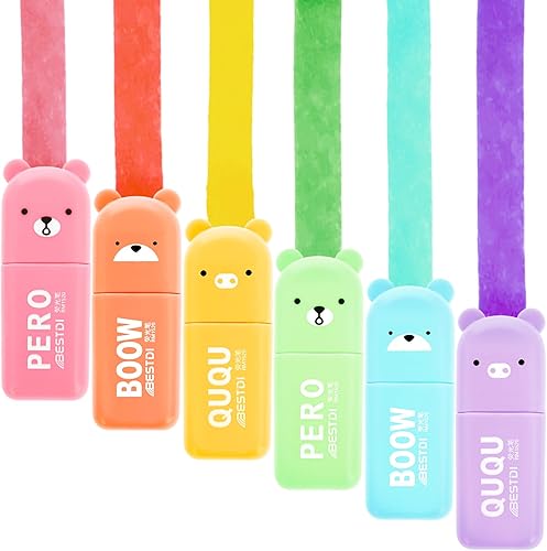 Paquete de 6 rotuladores, punta de cincel de colores crema, marcador estético, a base de agua, secado rápido, no se decolora, rotulador de colores