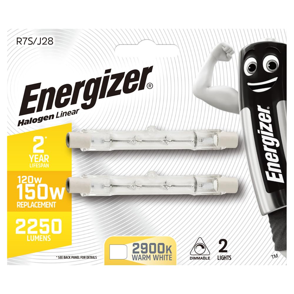 4 x Energizer LINEAR 78mm R7s 2250 Lumens Halogen Bulbs 240V ( 150 W ) Dimmable