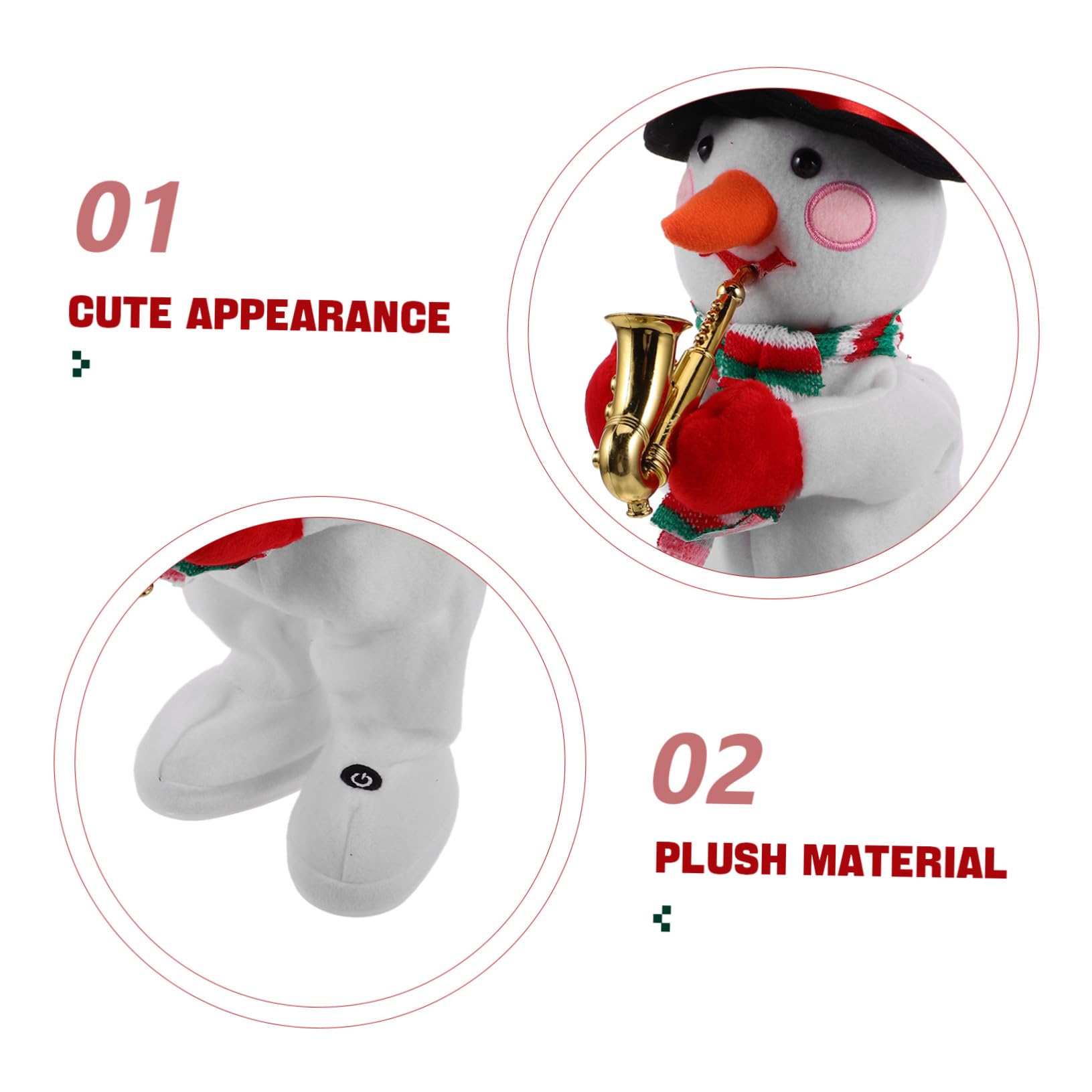 Muñeco de Peluche Eléctrico Navideño con y Movimiento Figura de Muñeco de para Decoración de Hogar Oficina y Tiendas Invierno