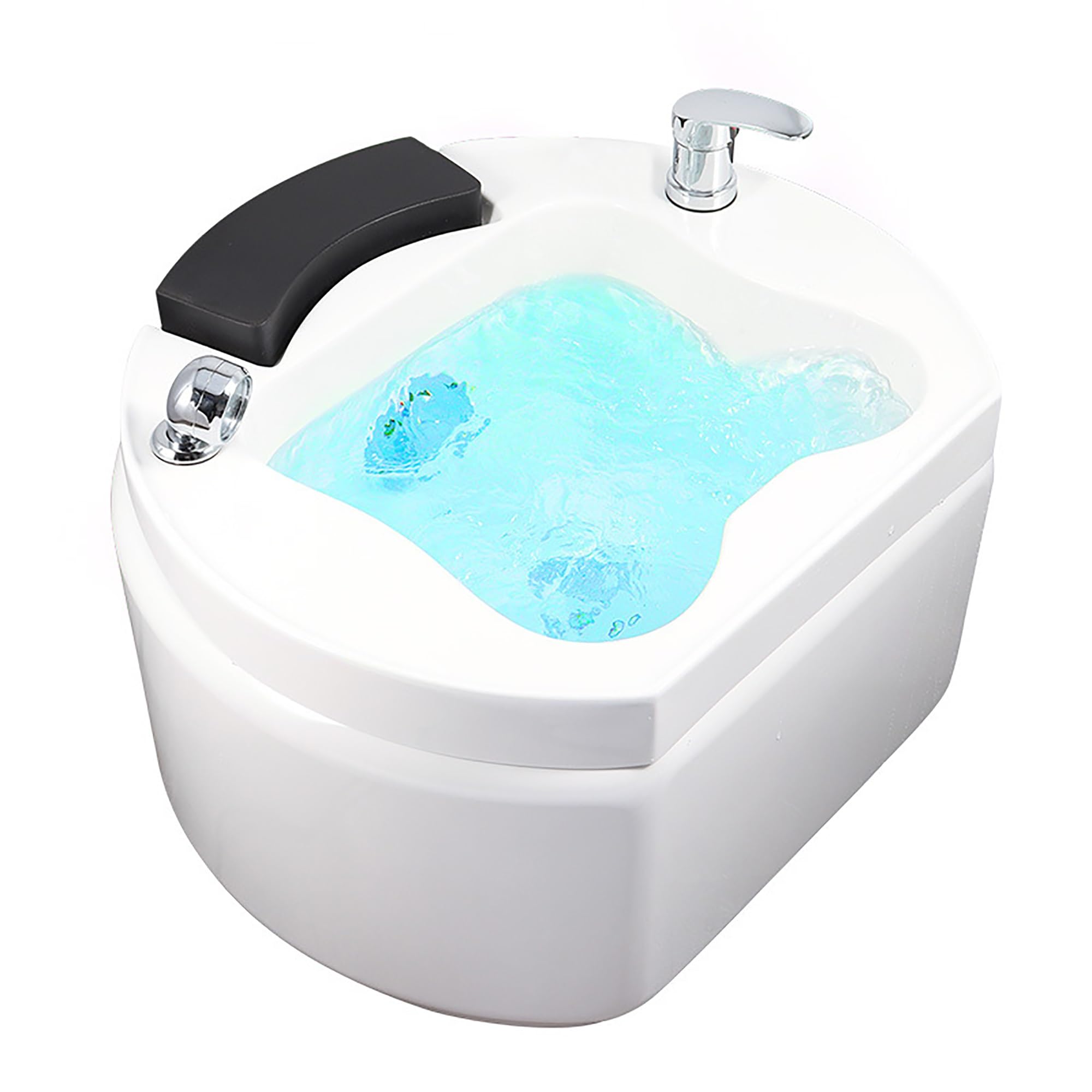 ZGNMK Acrylic Foot Bath, Soothing Pedicure Foot Spa Bath with Soothing Vibration Massage, Deep Basin Relaxing Foot Massager with Pull-Out Shower and surf Pump