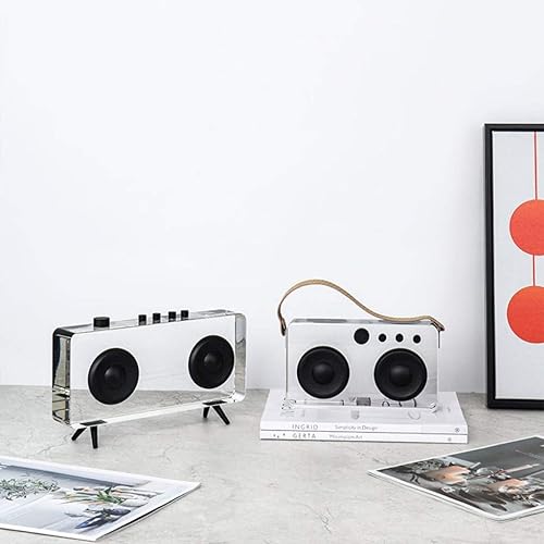 Miniatura 5 de Estatua china de feng shui, escultura pequeña, escultura de radio transparente, grabadora, decoración de cristal, sala de estar, porche, decoración