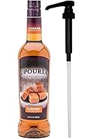 Vista 1 de Upouria - Jarabe de café de caramelo sabor 100 vegano sin gluten Kosher botella de 254fl oz paquete de 1 con bomba