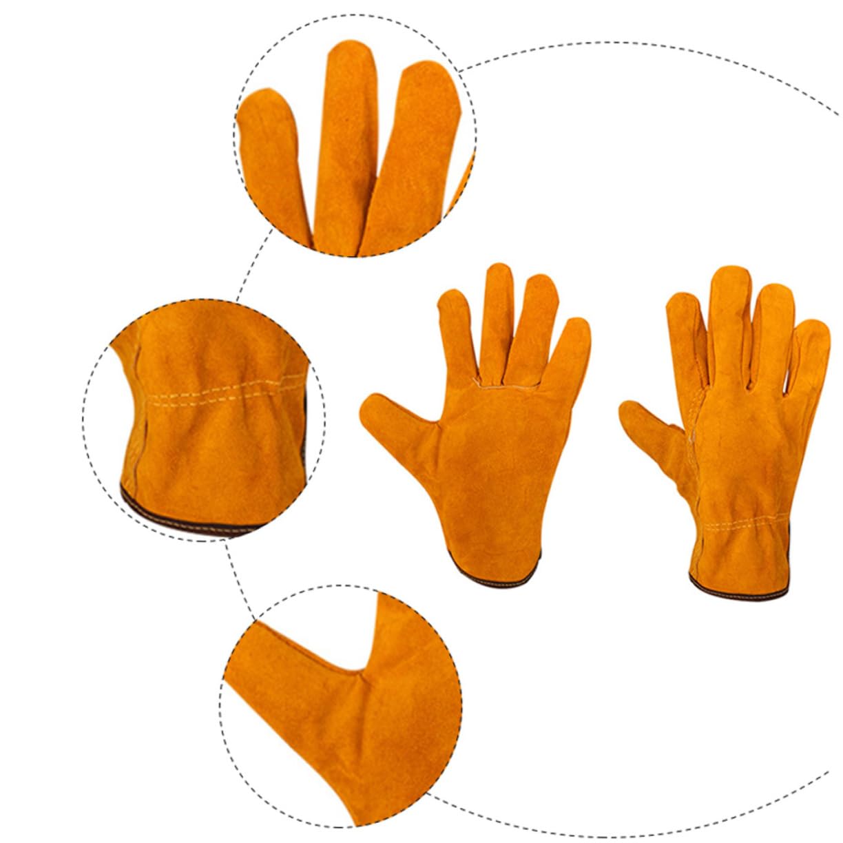 NULYLU 1 Pair Welding Gloves Heat Resistant Cowhide Leather Welder Gloves for Outdoor Use