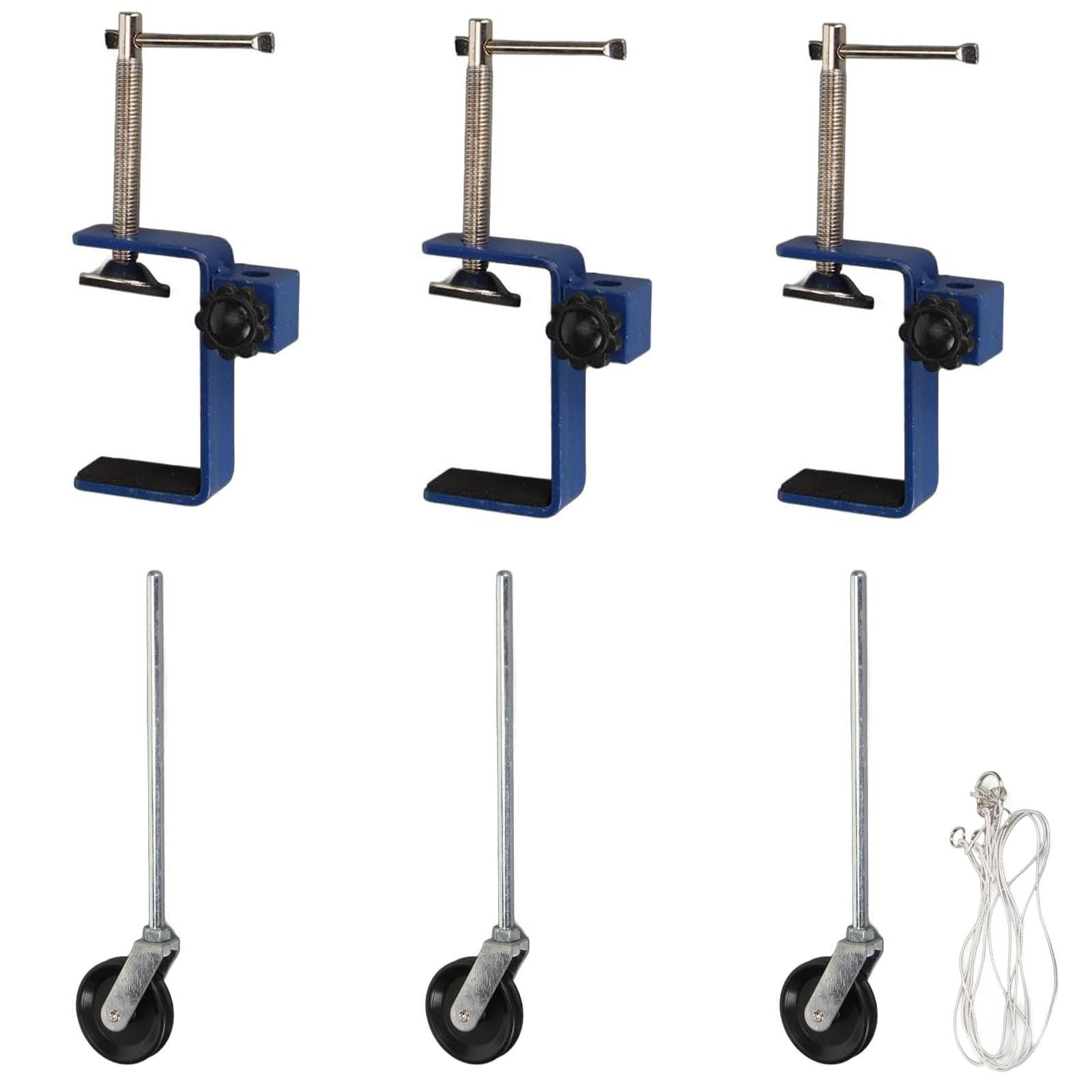Reinforced Metal Plastic Pulley, Woodworking Table Clamp with Pulleys, Multi Purpose Metal Bench Clamps, Table Mounting Clamp, Adjustable Pole Holder for Laboratory Use, Perfect for Physics Teaching
