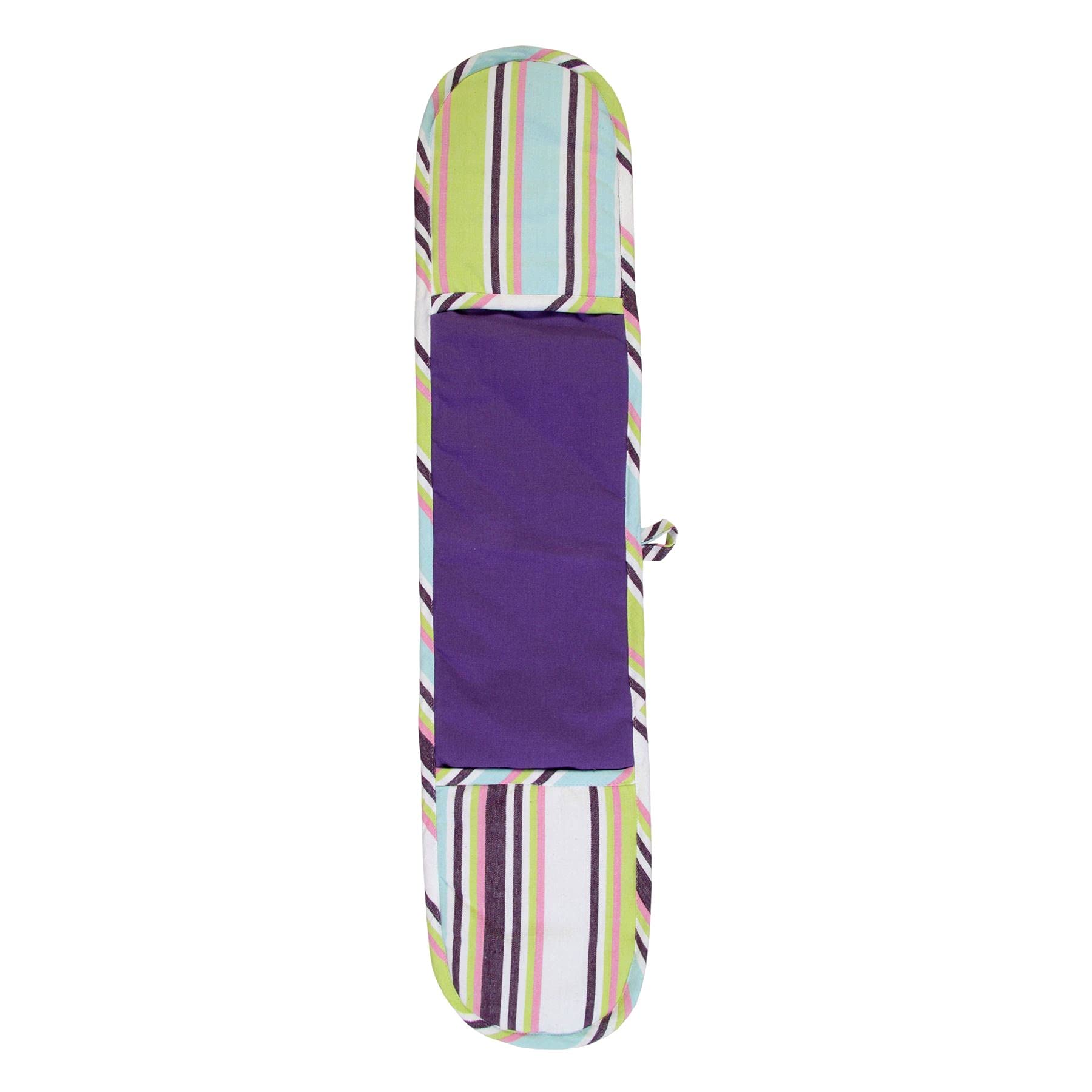 Homescapes Purple Osaka Stripe Cotton Double Oven Glove