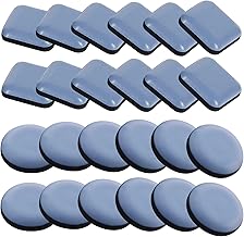 24 Pieces Furniture Sliders, Teflon Furniture Sliders, Furniture Sliders, Heavy Furniture Sliders for Chairs, Tables and Dining (12 Square and 12 Round, 2 x 2 cm)