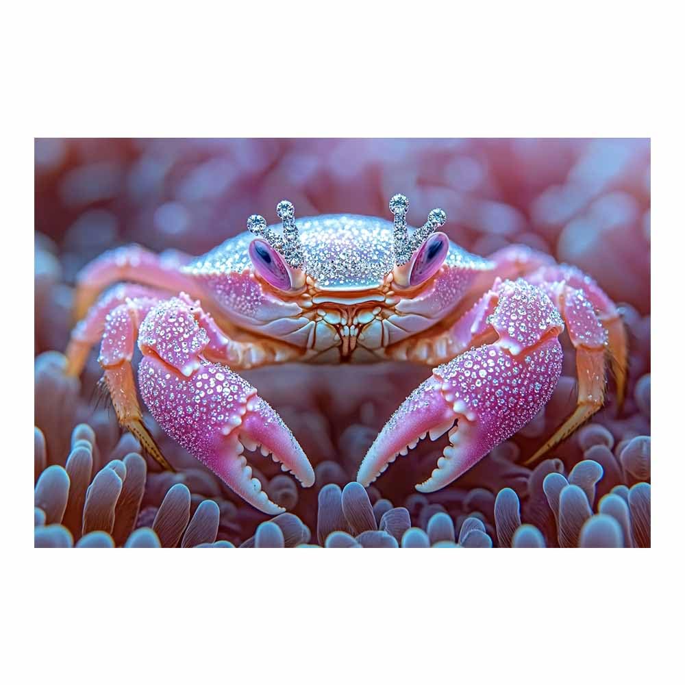 Crabe couronné rose pailleté TERUEA pour illuminer la décoration de salon - 8