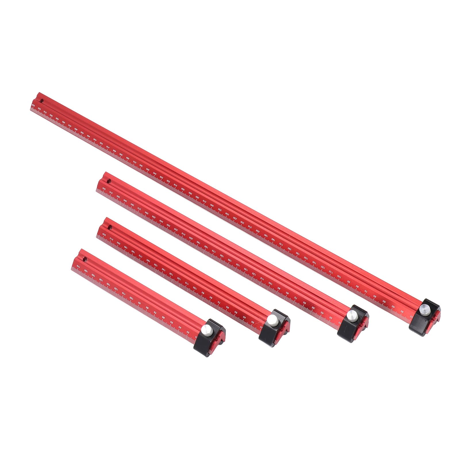 Righello dritto a forma di V Set da 4 pezzi Strumenti di misurazione per la lavorazione del legno su scala laterale per falegnami Hobbisti 4 6 8 10 pollici Accessorio per la