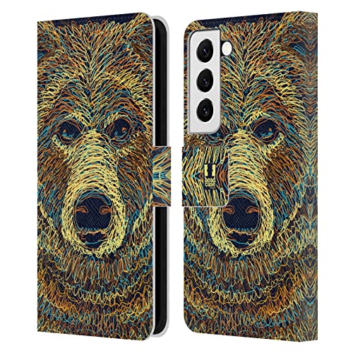 Étui portefeuille cuir Galaxy S22 5G Ours Griffonnez anti-choc