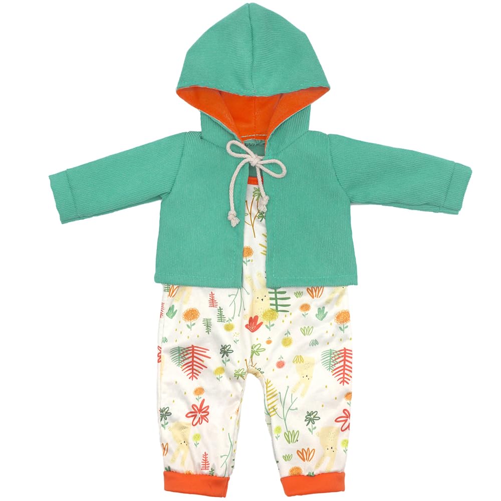 ZWOOS Ropa para Muñecas 35-43 cm, Mono de Moda con Abrigo Compatible con Baby Born, Baby Annabell, Nenuco y más, Regalos para Niñas y Niños
