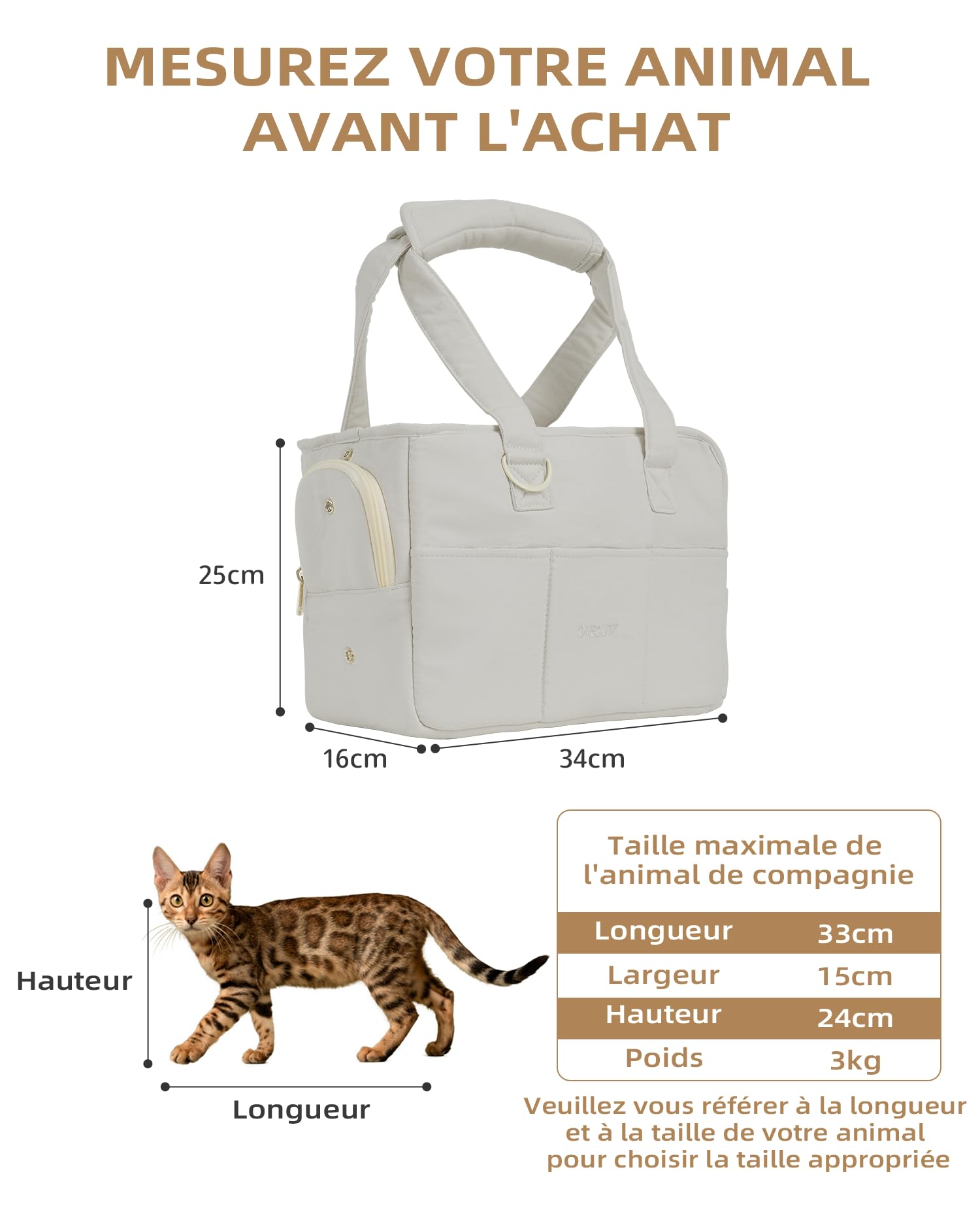 ONECUTE Bolsa de transporte para gatos y cachorros, transpirable y plegable, bolsa de viaje, bolsa de hombro, bolso para perros pequeños, capacidad de carga hasta 3 kg (pequeño, gris)
