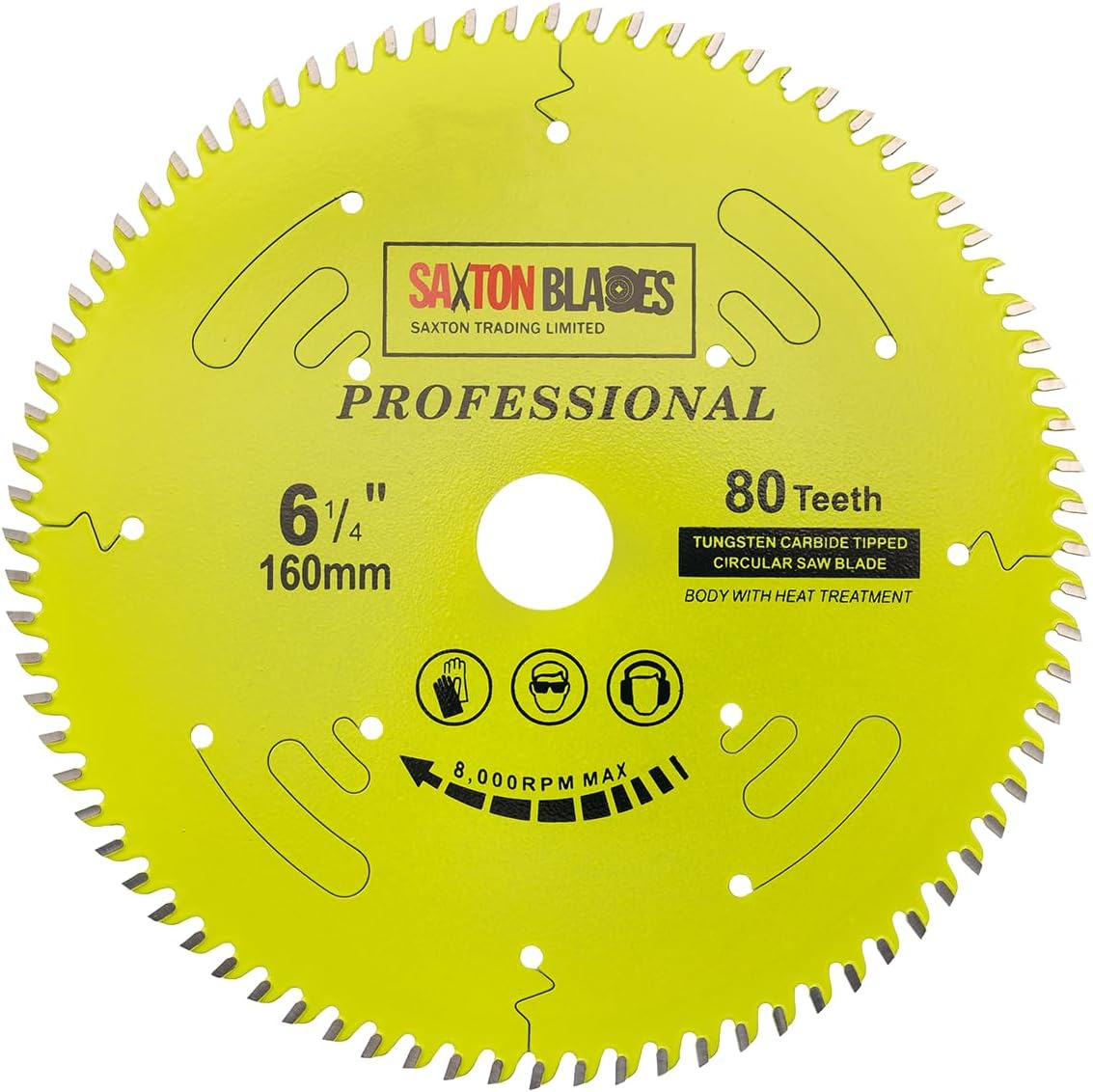 Saxton Blades TCT16080TPRO Professional Range TCT Circular 160mm x 80T x 20mm bore, 16mm Ring