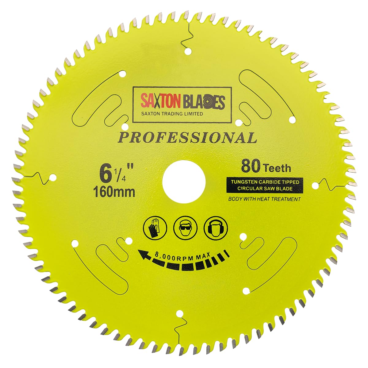 Saxton TCT16080TPRO Lame de scie circulaire de la gamme professionnelle TCT. 160mm 80 les dents, alésage de 20mm, anneau de 16mm