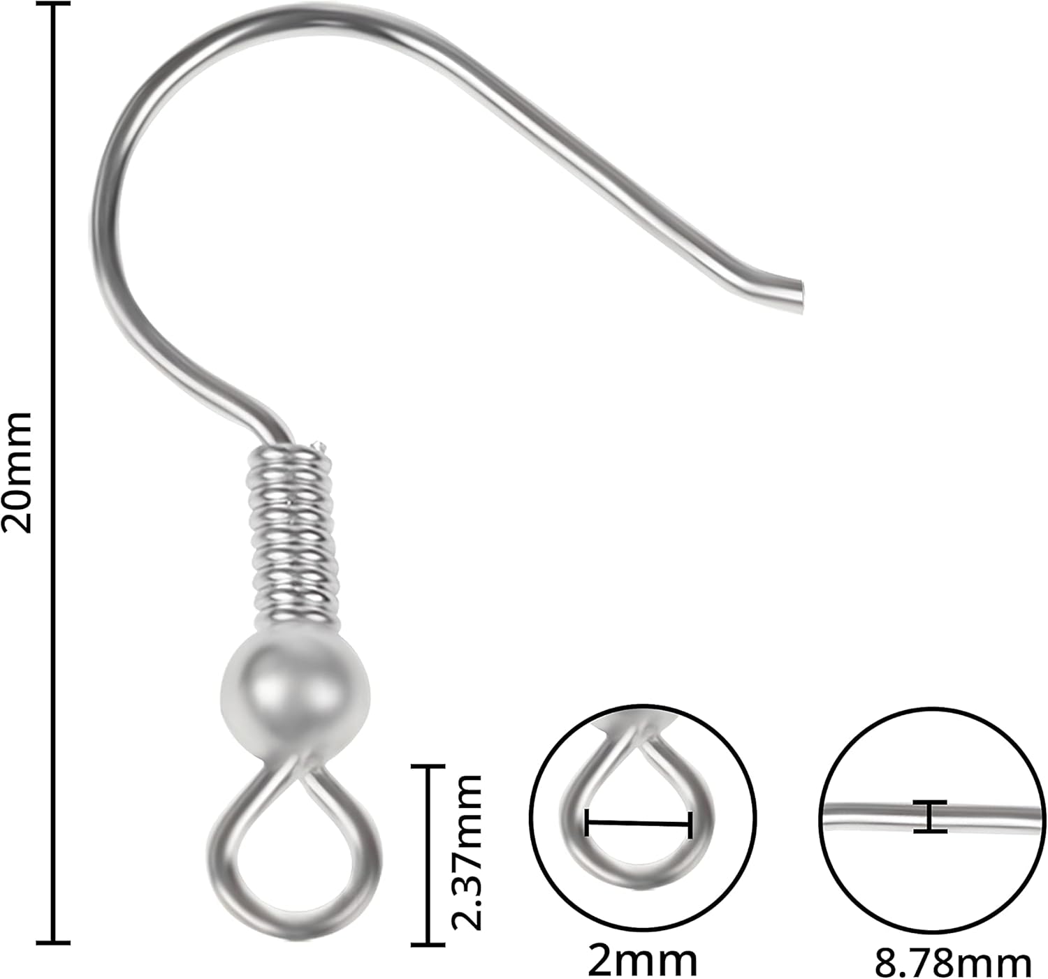 Kurtzy Silver Plated Earring Hooks (500 Pack/250 Pairs) - Hypoallergenic Fish Ear French Wires - DIY Jewellery Making Kit Supplies - Earring Findings for Beginners and Professionals - Image 2