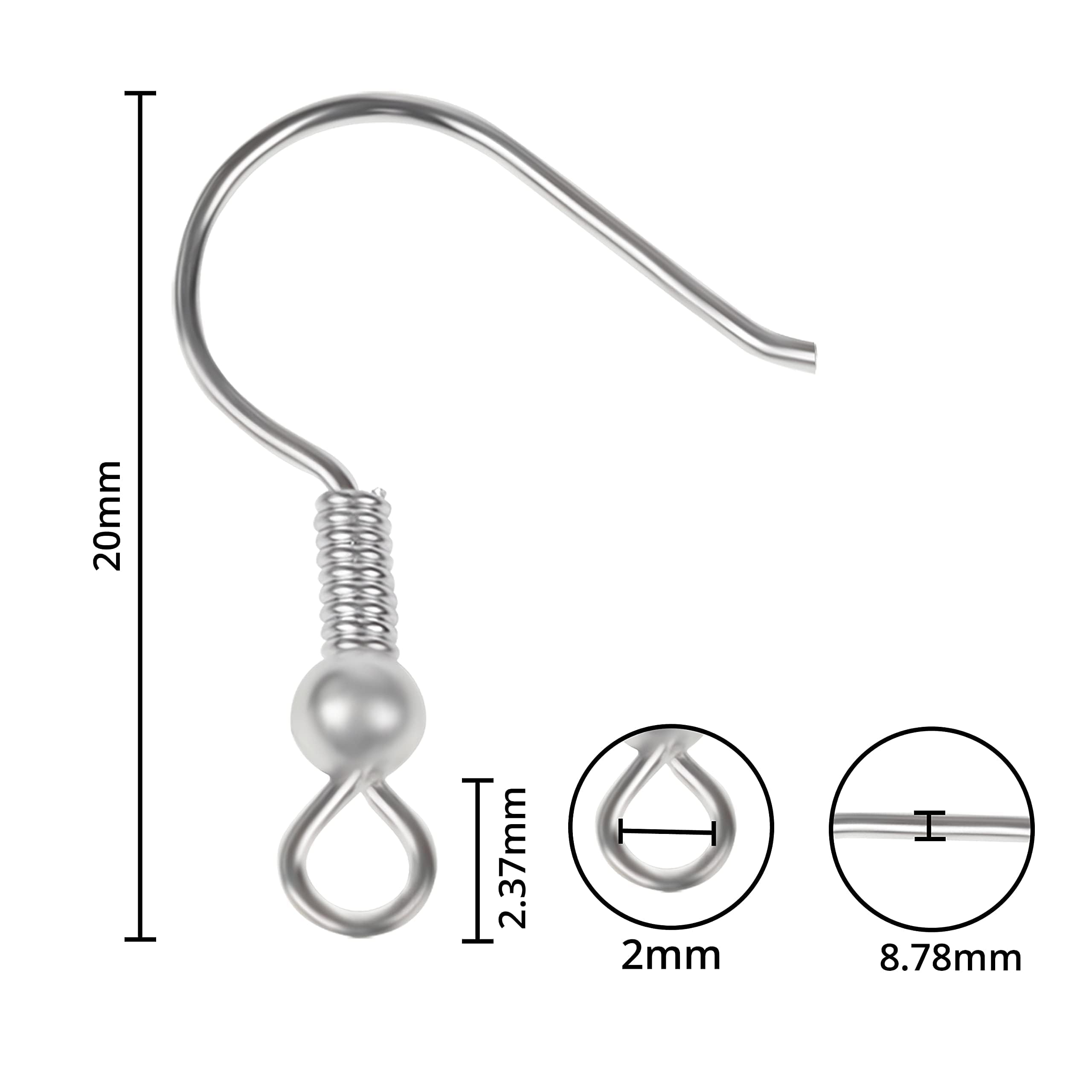 BEEFLYING 9 Paia Di Ganci Per Orecchini In Ottone, Colori Misti (oro, Oro Rosa, Argento), Ipoallergenici, Per Gioielli Fai Da Te, Lunghezza 18 Mm