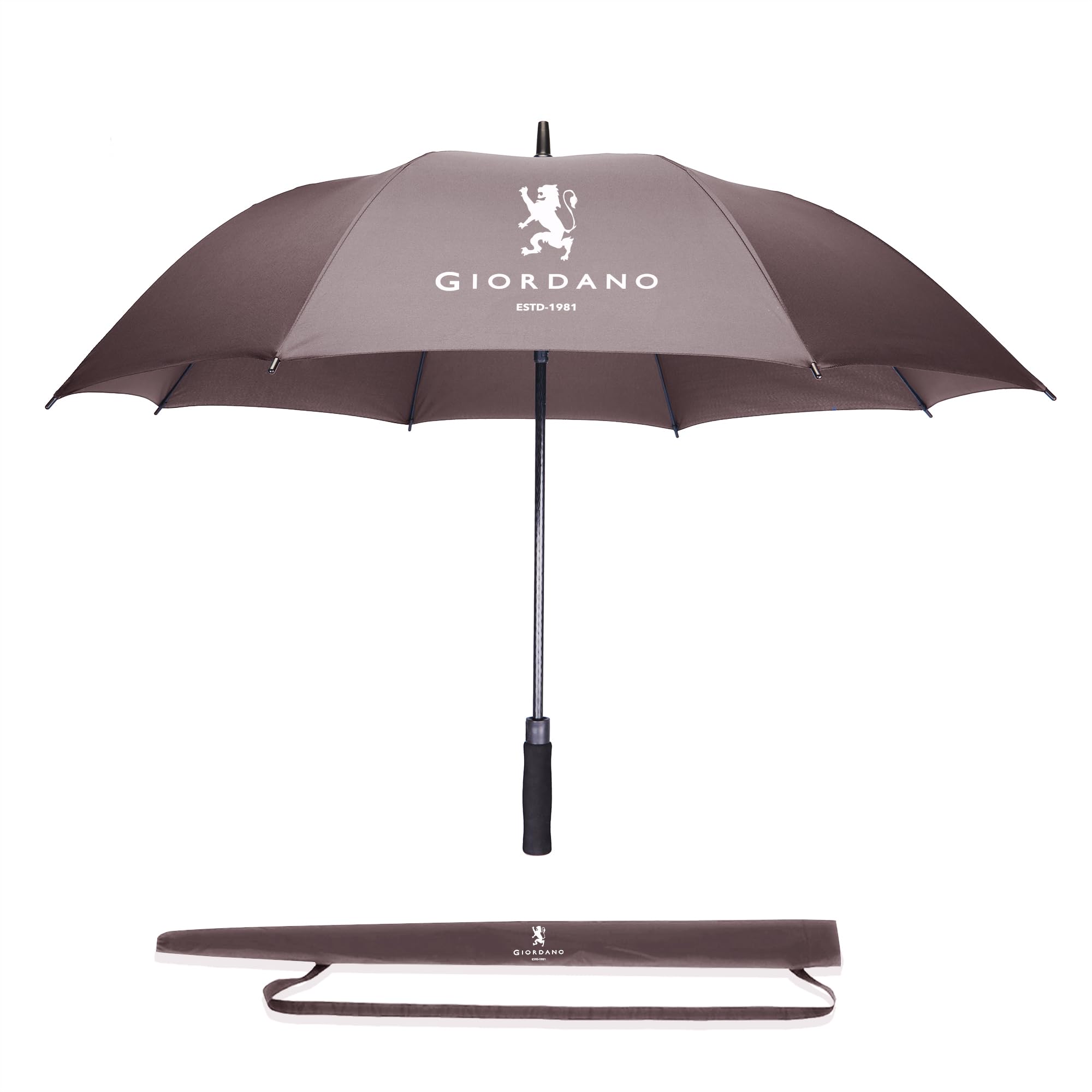 Giordano UV Protection Unisex Auto Open Umbrella Use for Rain, Monsoon, Sunlight, Windproof Automatic Umbrellas for Men and Women |Travel Sleeve, Cover | Golf Size – 23.5 Inch