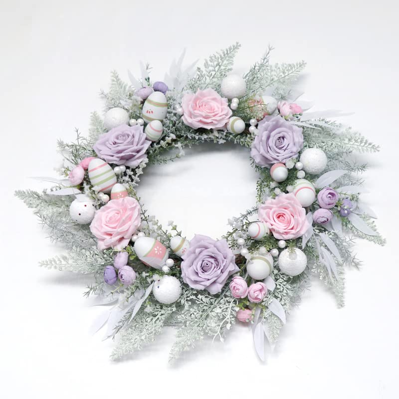 Flores de Rosas de Seda Artificiales, Corona de Pascua, Festival de Huevos de Pascua, decoración de la Pared de la Puerta del hogar, decoración de jardín DIY, Decoraciones de Boda