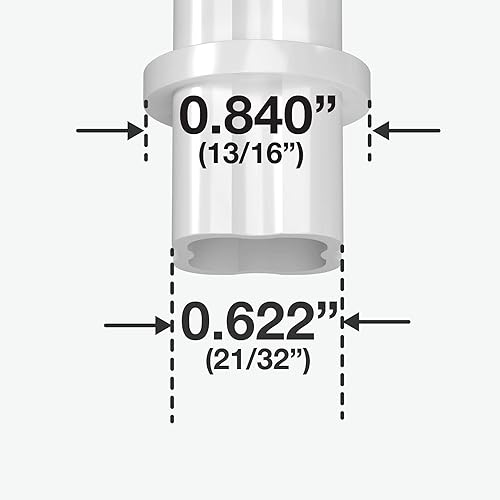 Miniatura 5 de FORMUFIT F012ICO-WH-10 Acoplamiento interno de PVC grado de muebles tamaño 12 color blanco paquete de 10