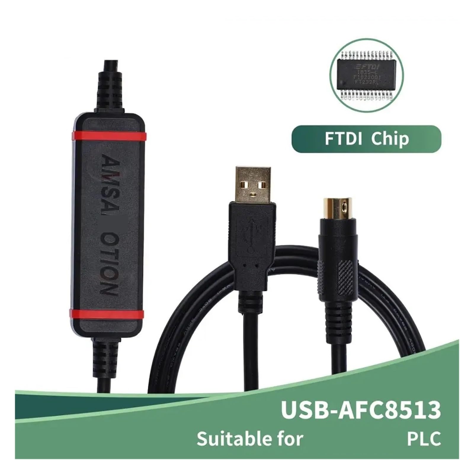 câble de programmation Câble de programmation USB-AFC8513 adapté à la ligne de téléchargement de la série PLC FP0 FP2 FP-X FP-G(Black FTDI Type)