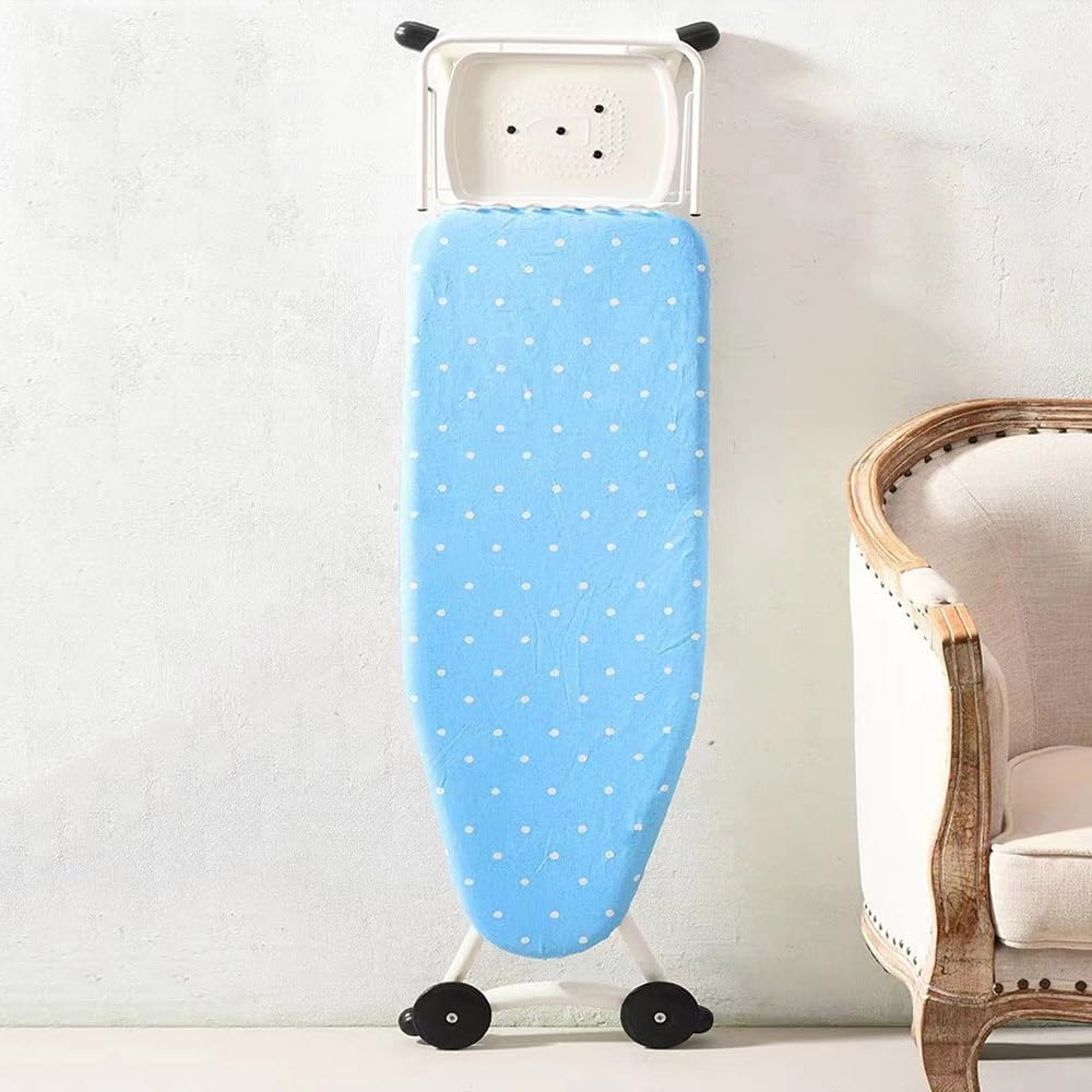 Cotton Ironing Board Pad 13x36 Inch Heat Resistant Padding Ironing Board Cover and Pad, Heavy Duty Iron Board Cover for Table Top Adjustable(Blue)