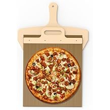Premium Sliding Pizza Peel, Premium Non-Stick Pizza Spatula Paddle with Wooden Handle, Smart Pizza Slider for Indoor Outdoor Ovens, Large Pizza Board 22 * 11in