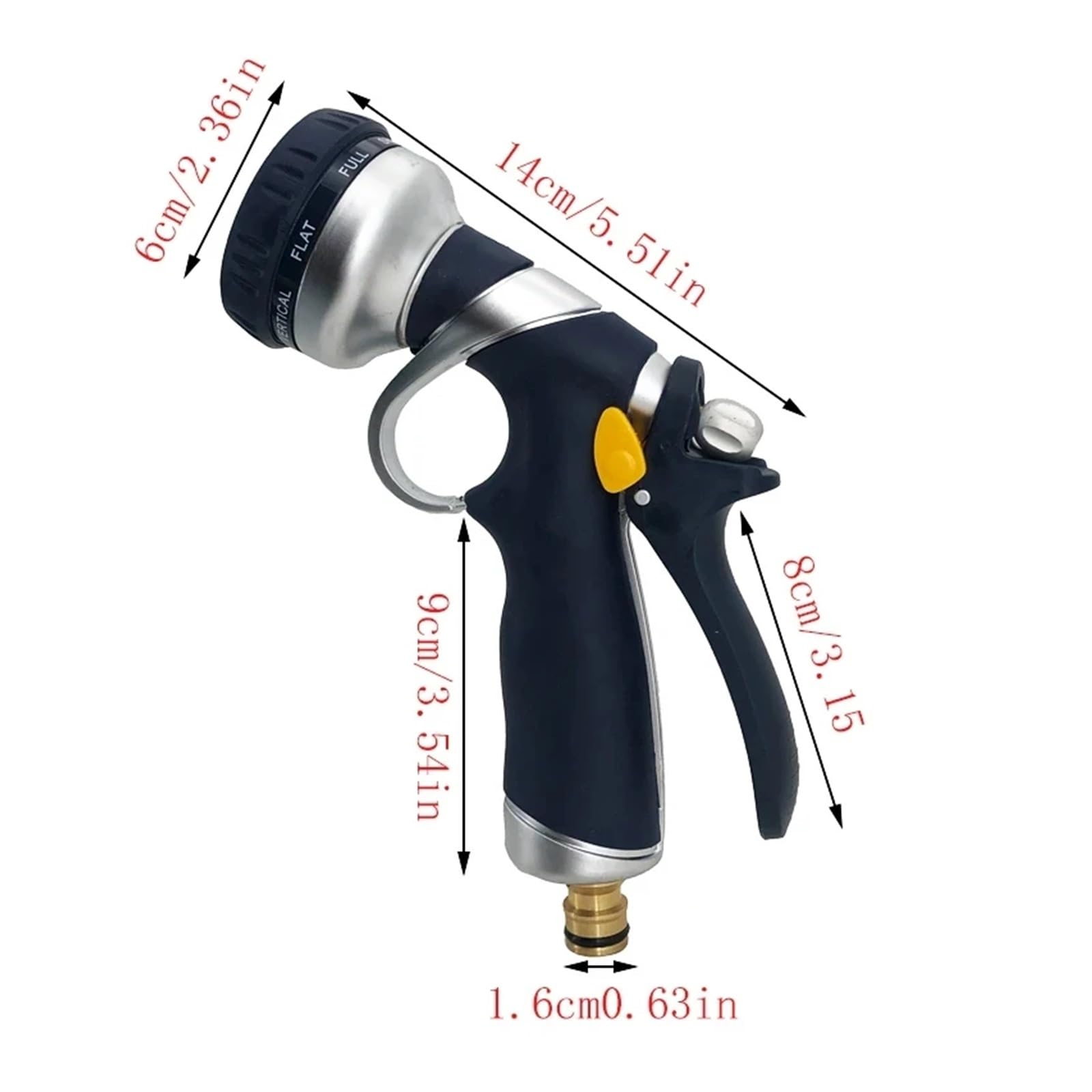 KKXXYQFC Pistolet natryskowy z wężem ogrodowym 1 szt. Pistolet ogrodowy na wodę, regulowana dysza węża zraszającego, myjka wysokociśnieniowa, narzędzie do czyszczenia myjni samochodowej, zraszacz do