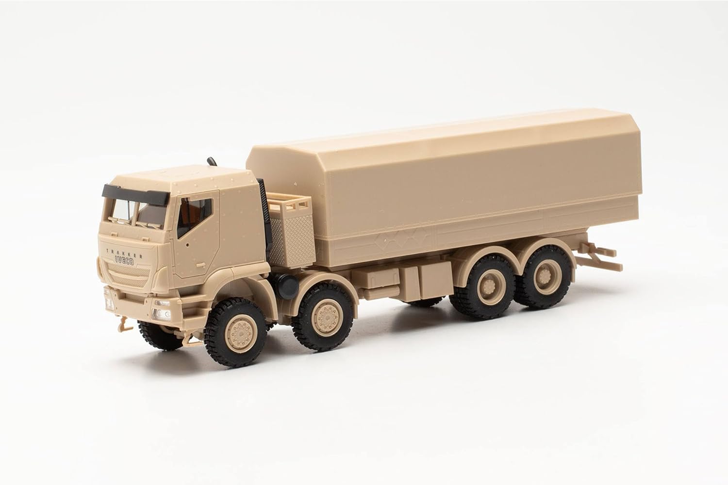 herpa model ciężarówki Iveco Trakker 8x8 chroniona ciężarówka z platformą, w skali 1:87, plastikowa miniatura, Made in Germany, model building, edycja kolekcjonerska