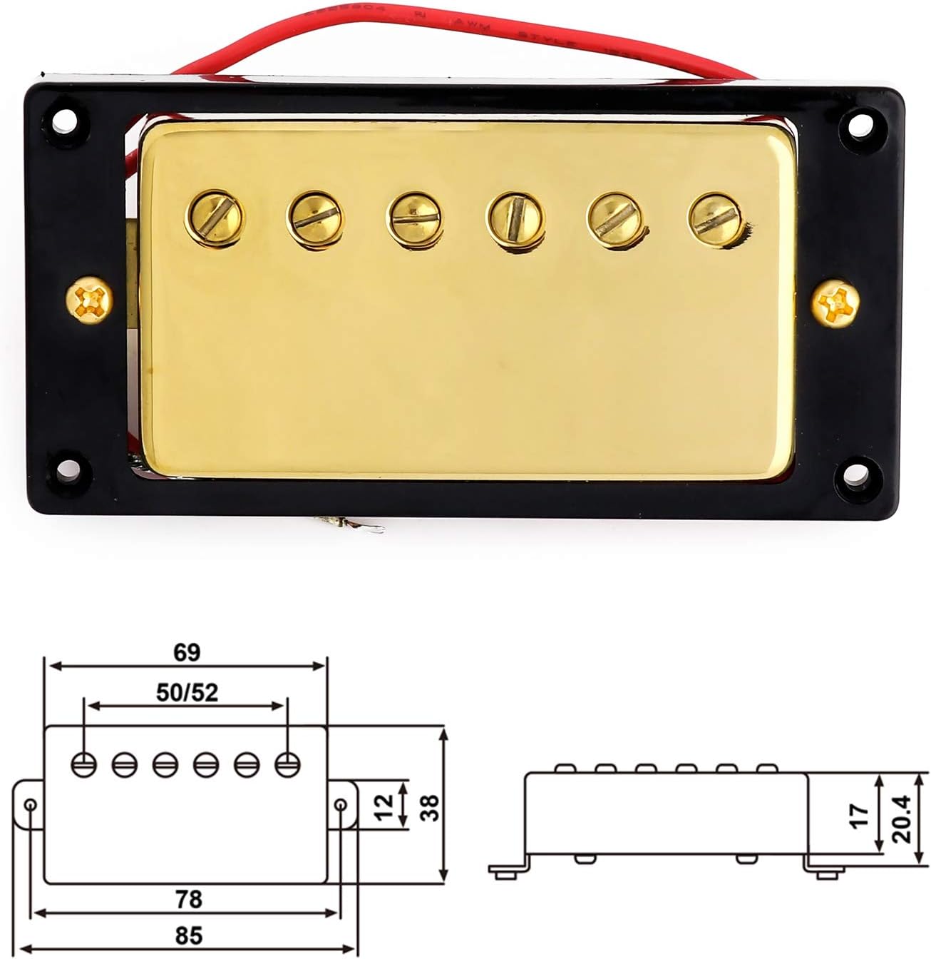 Metallor Humbucker Double Coil Pickups Neck and Bridge Pickup Compatible with LP Style Electric Guitar Parts Replacement Gold.