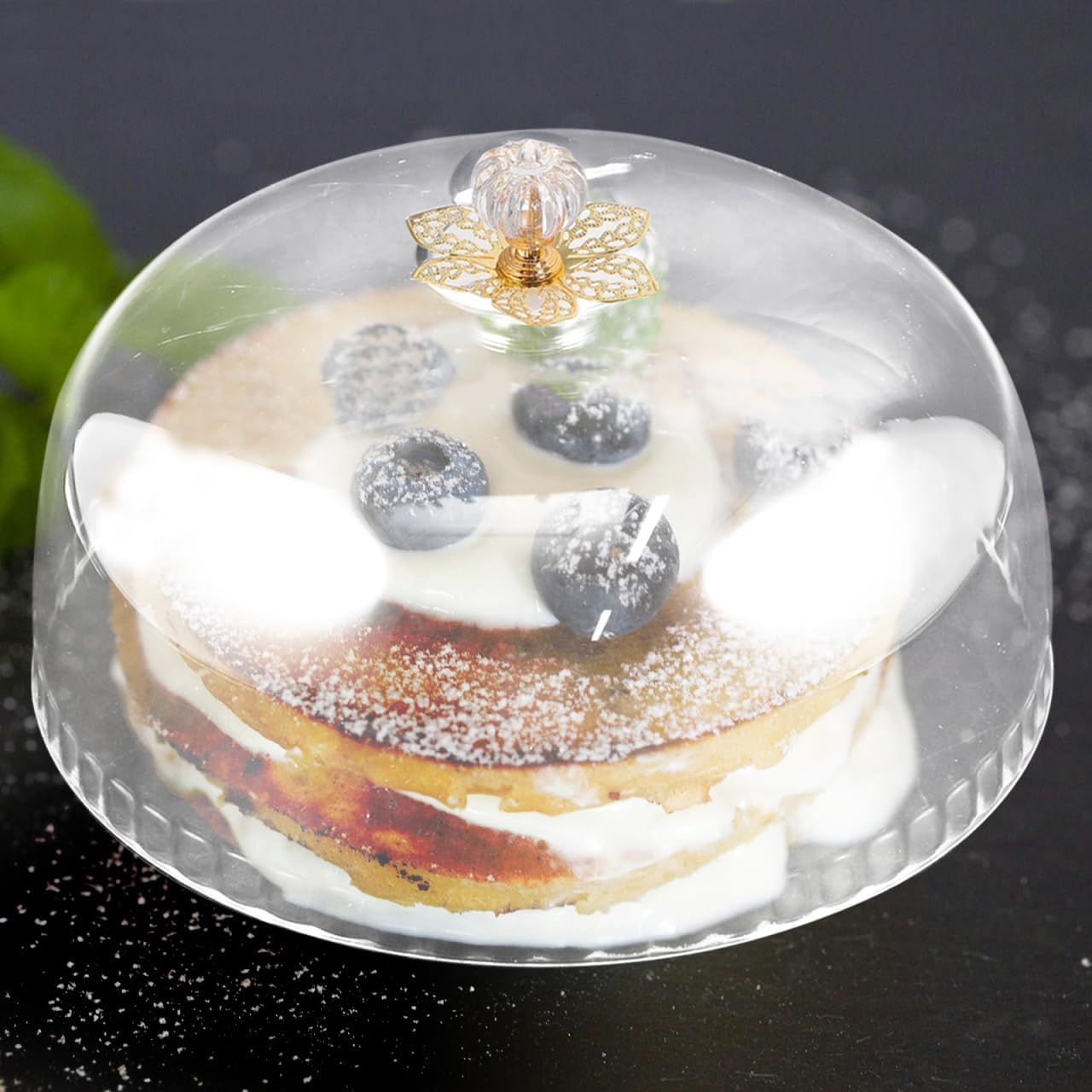 Reusable Transparent Acrylic Cake Dome with Lid 10.43 Inch Clear Food Lid for Dessert Display and Freshness Preservation Suitable for Home and Party Use