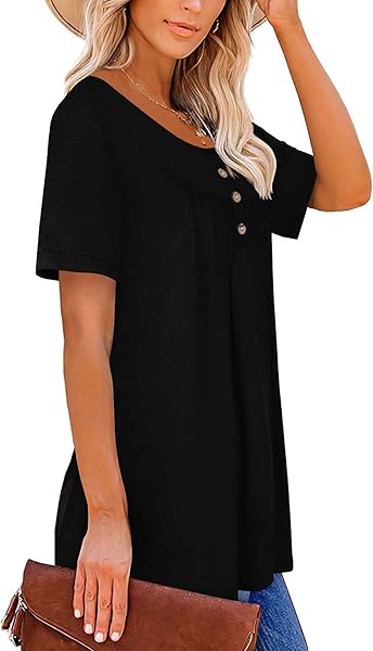 KISSMODA Ladies Pleated Tunic Tops for Women Buttons up Long Sleeve Shirts Floral Print - 3