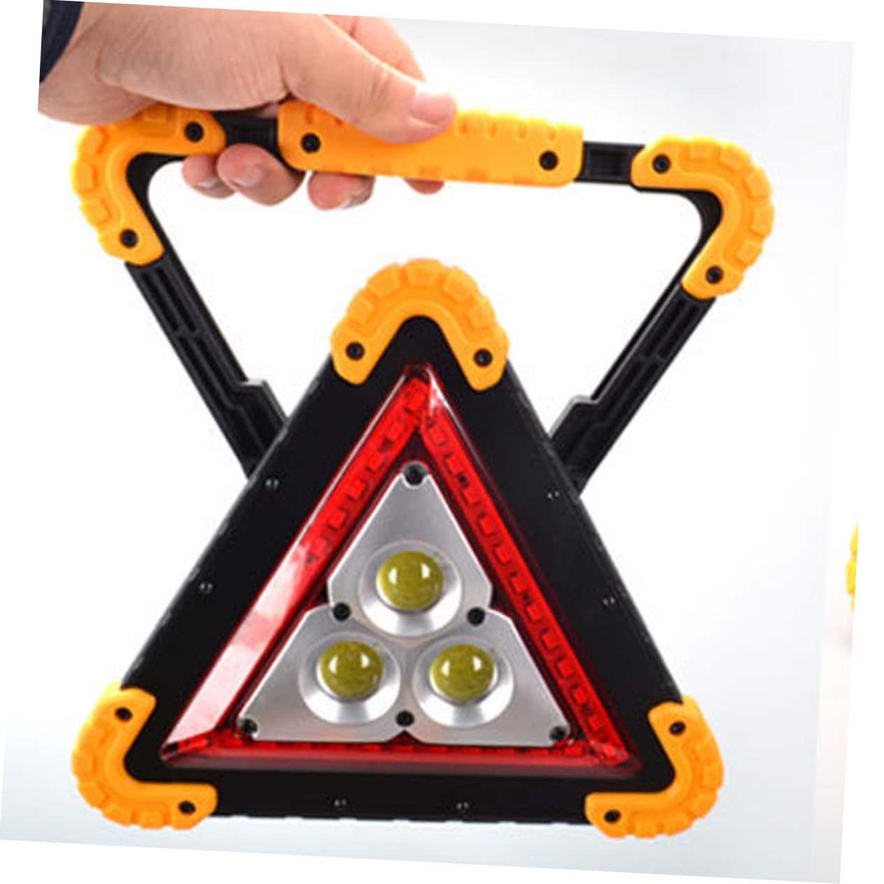 Balise de Sécurité LED Triangulaire Rechargeable Jaune, pour Voiture