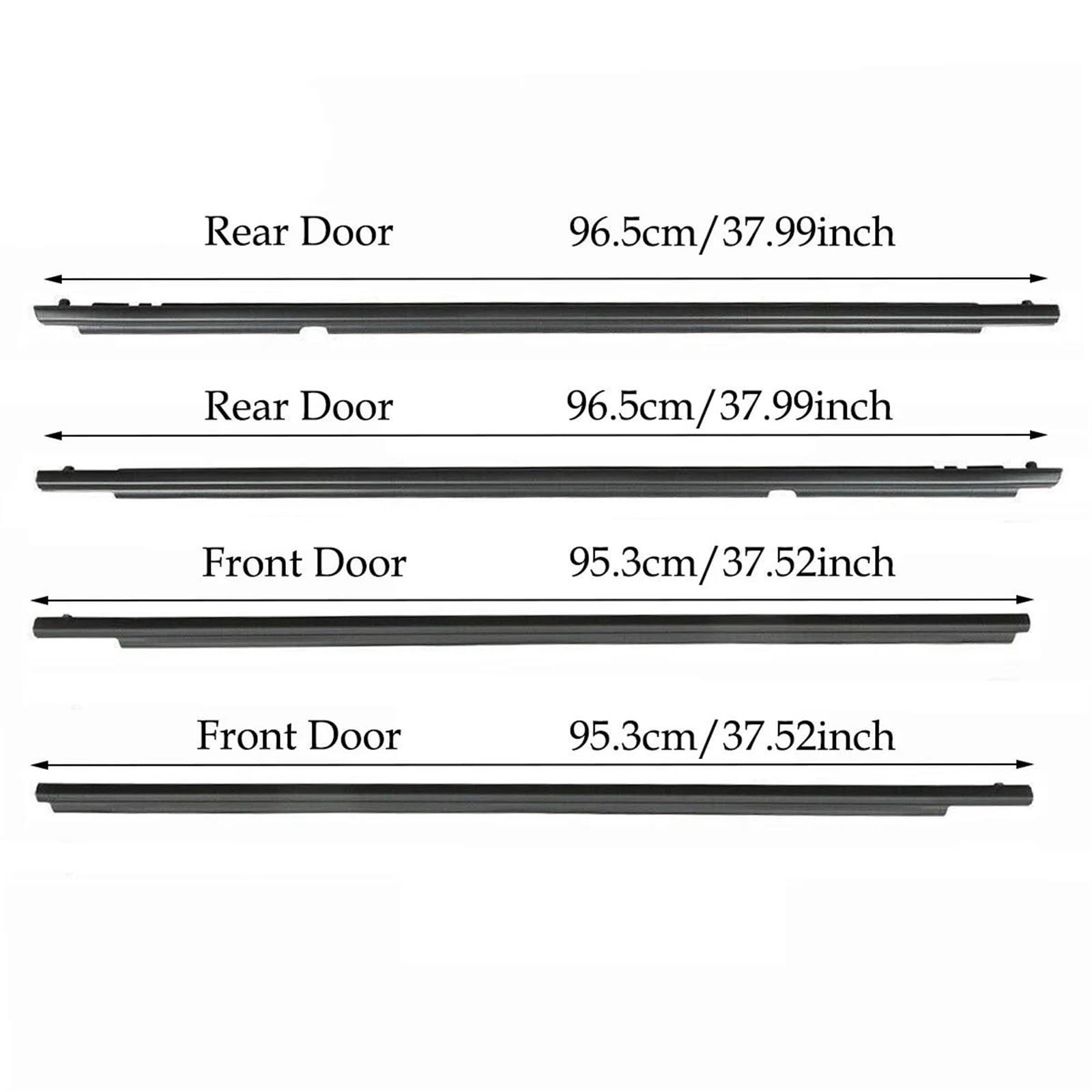 Guarnizione porta auto 4 pezzi guarnizione gomma finestrini esterni auto striscia pressione impermeabile cintura tenuta modanatura per Toyota per Corolla 2009-2012(Nero)