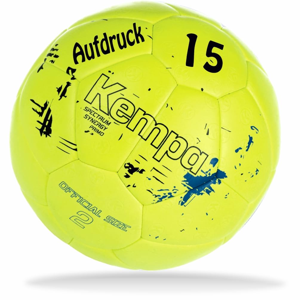 Kempa Handball Spectrum Synergy Primo gelb personalisiert Größe 0 mit Aufdruck Name
