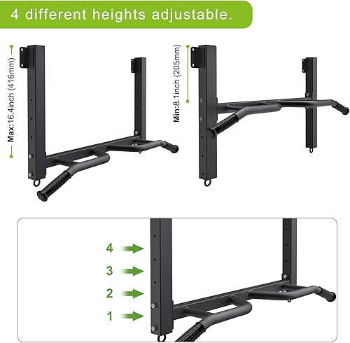Miniatura 3 de Kipika 32" Ceiling Mounted Pull Up Bar - Heavy Duty, Highly Adjustable, Multifunctional Chin Up Bar - Home Gym System with Punching Bag Hanger and