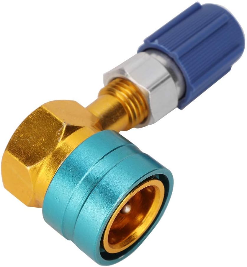 R1234YF to R134A Low Side Quick Coupler Adapter, Aluminum Construction, Car Air Conditioning System Fitting, Universal Compatibility