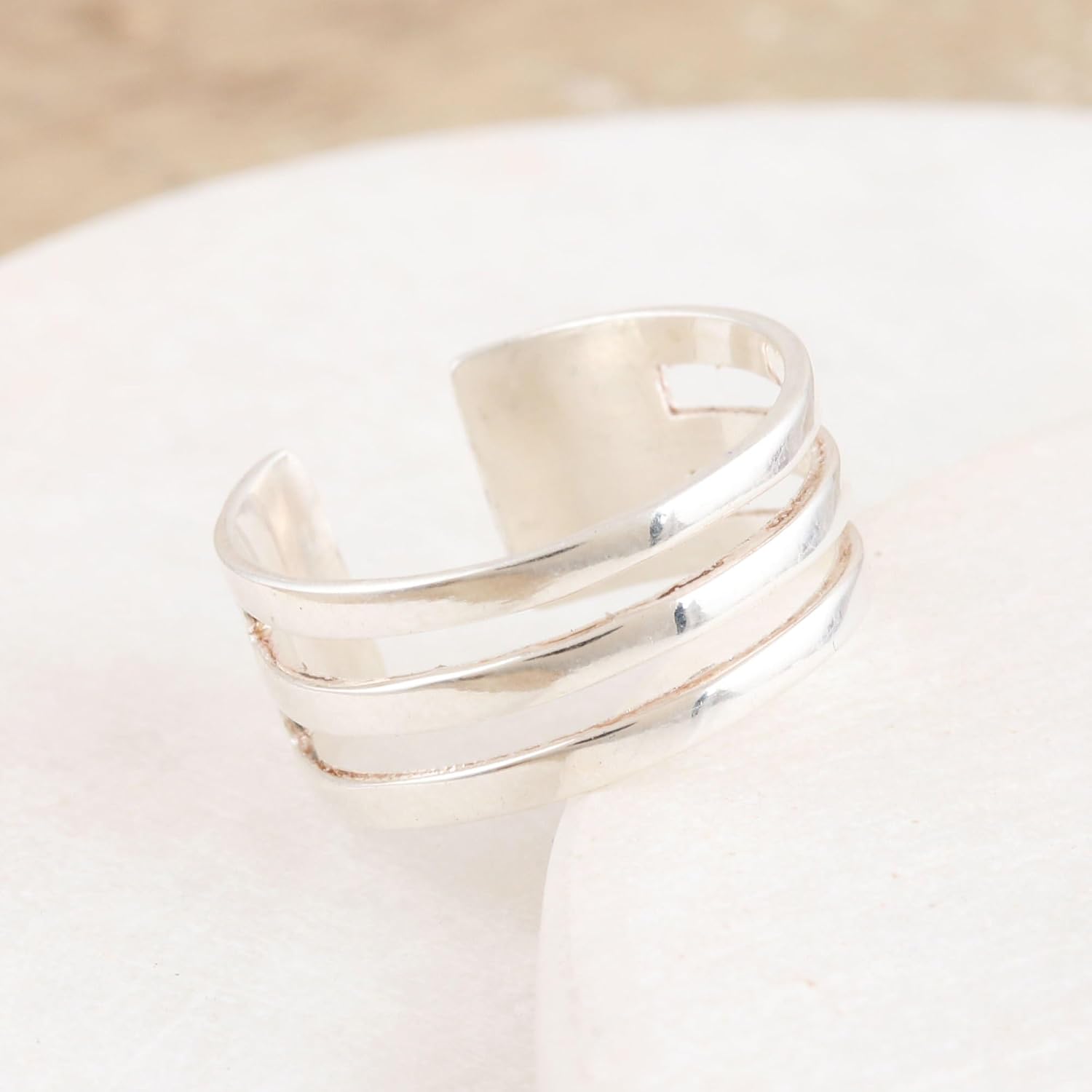 NOVICA No Stone .925 Sterling Silver Toe Ring 'Future History'