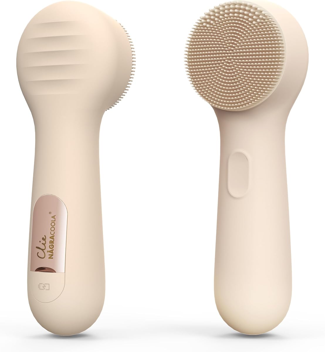 Depurador facial de silicona, NågraCoola CLIE 2.0 Cepillo de limpieza facial, recargable, impermeable, cepillo exfoliante facial para limpieza, exfoliación, masaje, exfoliante facial eléctrico para mujeres y hombres - Avena