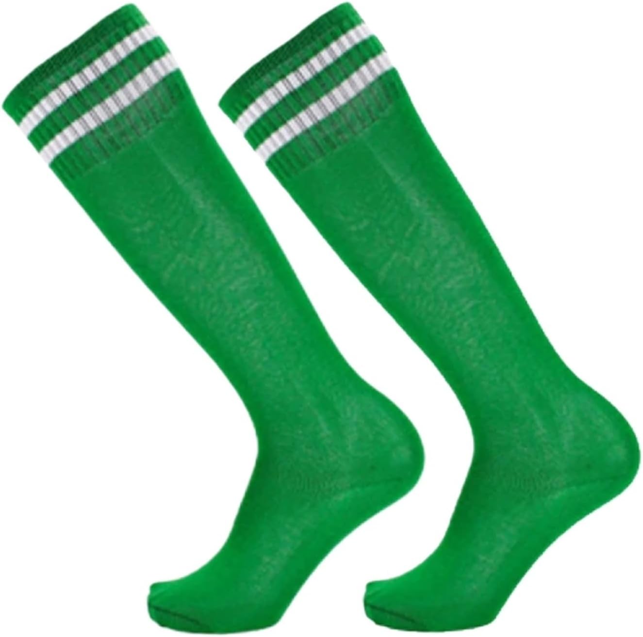 Soccer Socks 4pairs Adult Football Sock Wear-resistant Sport Long Sock Over Knee High Baseball Hockey Socks(WHITE,L(39-44))