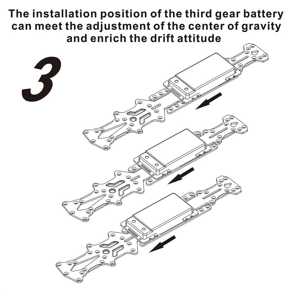 Carbon Fiber Chassis Kit and Battery Holder for YOKOMO YD2-Z 1:10