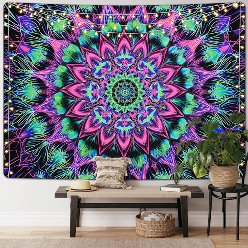 Uspring Boho Tapestry Mandala Wall Tapestry Hippie Floral Tapestries Large Bohemian Tapestry Wall Hanging Green Tapestry For Bedroom Aesthetic thumb #2