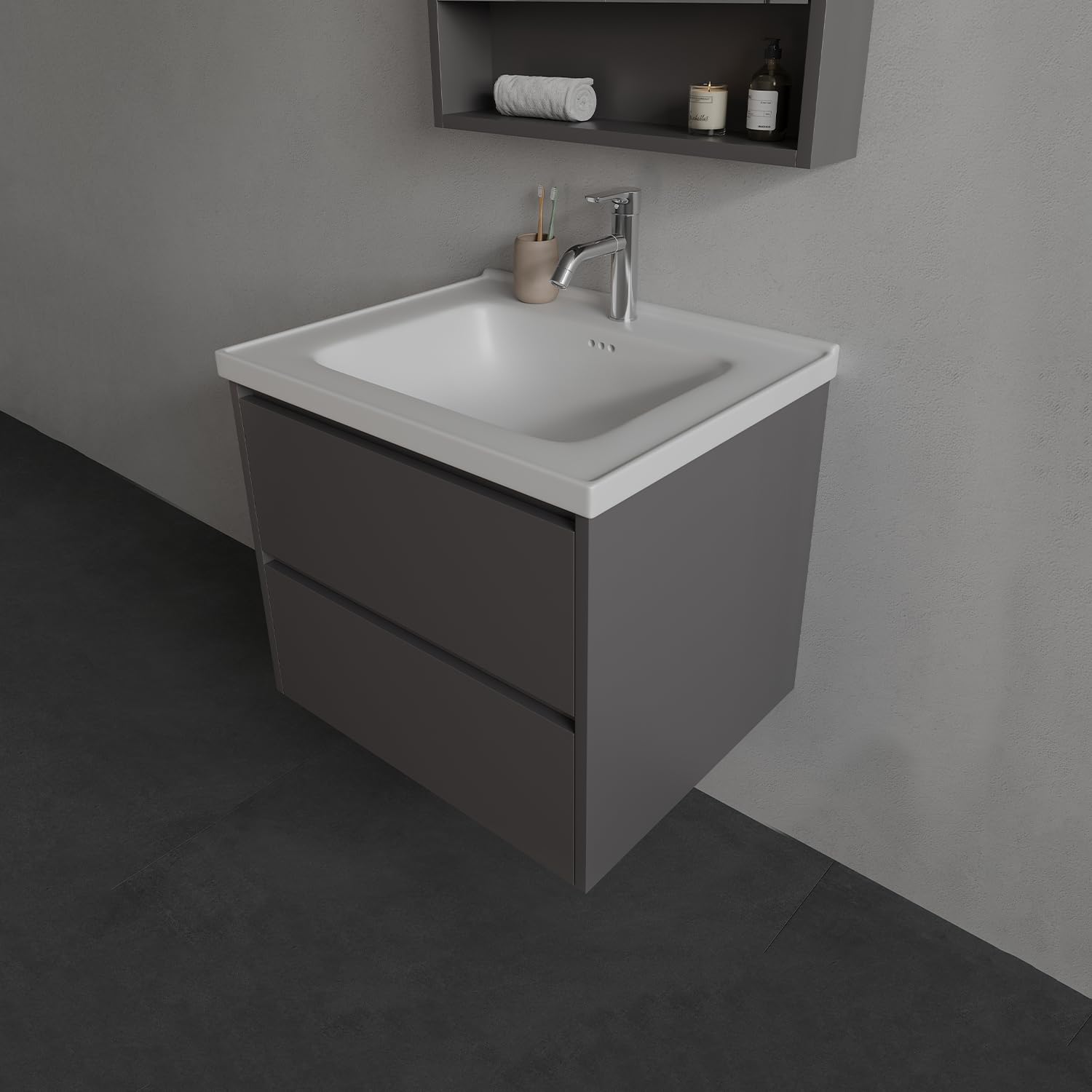 Bathroom Vanity with Sink?Wall Mounted Bathroom Vanity Set, Floating Cabinet for Modern Bathroom