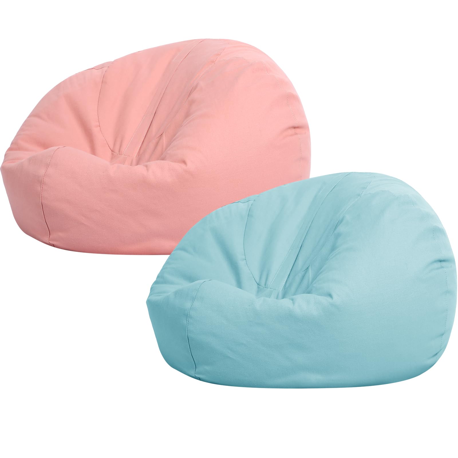 Sliner 2 Pcs Stuffed Animal Storage Bean Bag Chair Cover for Kids Adults (no Filler) Large Stuffable Zipper Beanbag Cover for Organizing Plush Toys or