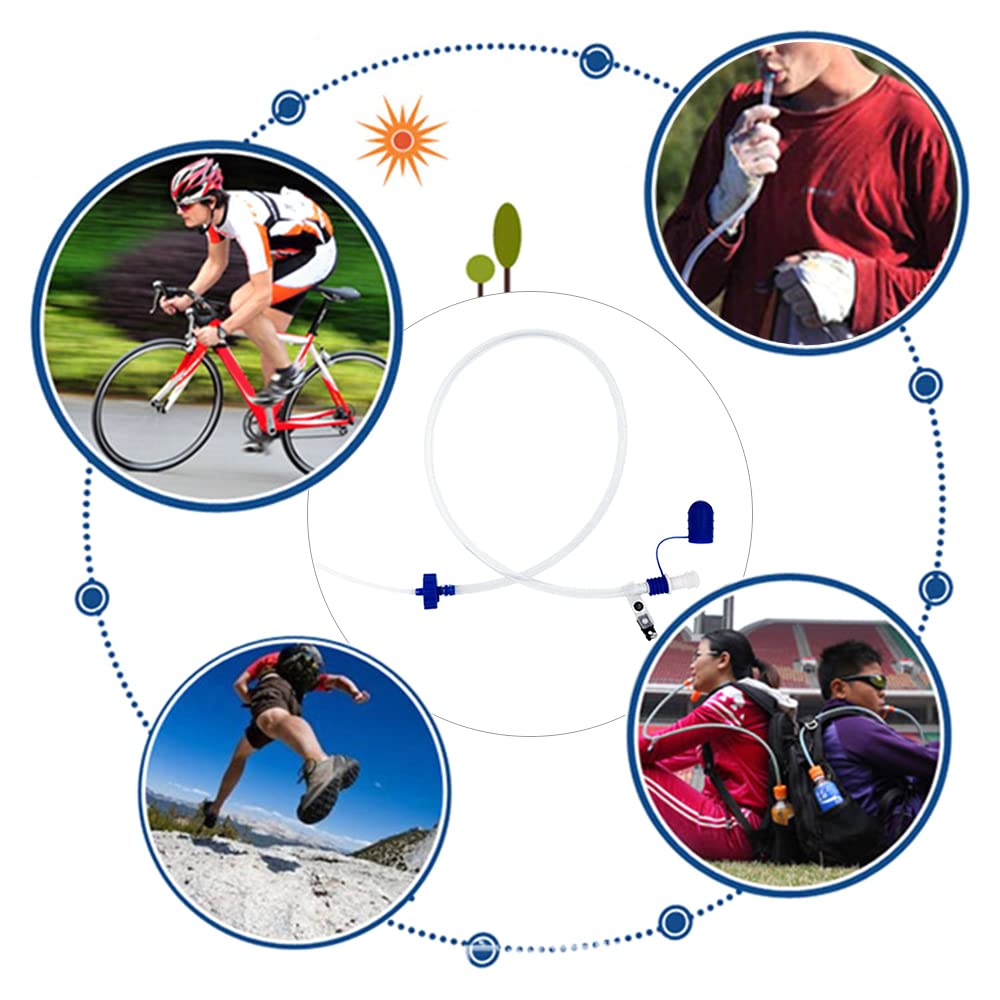 Tubo per Bere Bottiglia d'Acqua con Doppio Adattatore Sistema di idratazione Kit Tubo per Bere per Ciclismo Trekking Pesca Canottaggio Campeggio