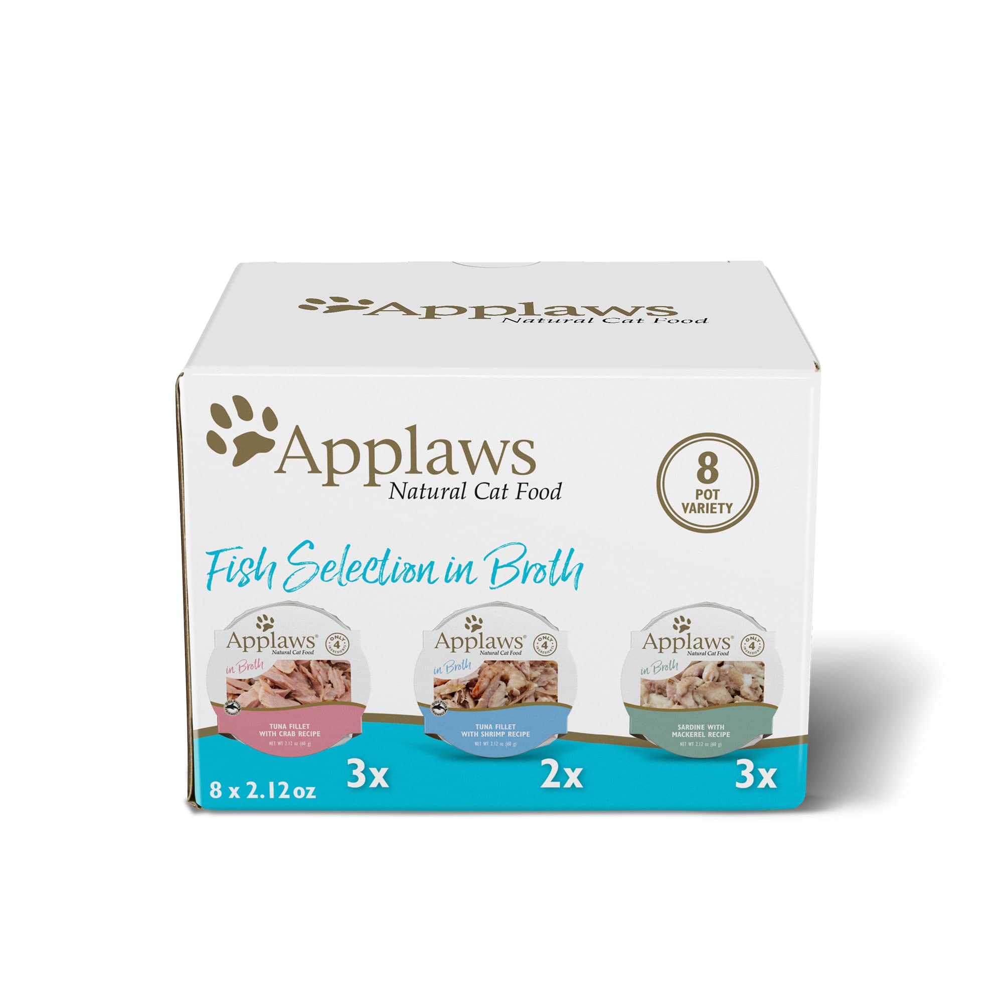 Applaws Natural Pot Multipack Fish Selection Wet Cat Food, 2.12 oz., Count of 8