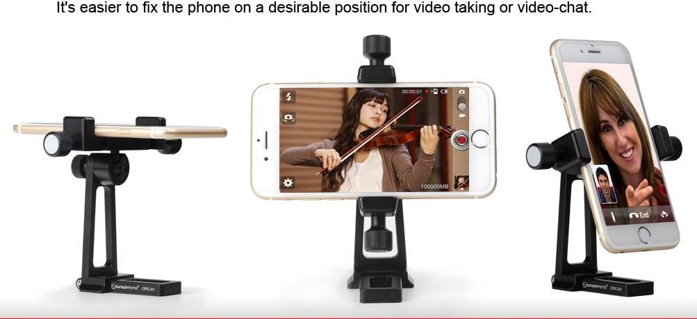 Sunwayfoto CPC-01 Arca/RRS Compatible Cell Phone Holder 56mm to 92mm / Mobile Phone Bracket Tripod Mount