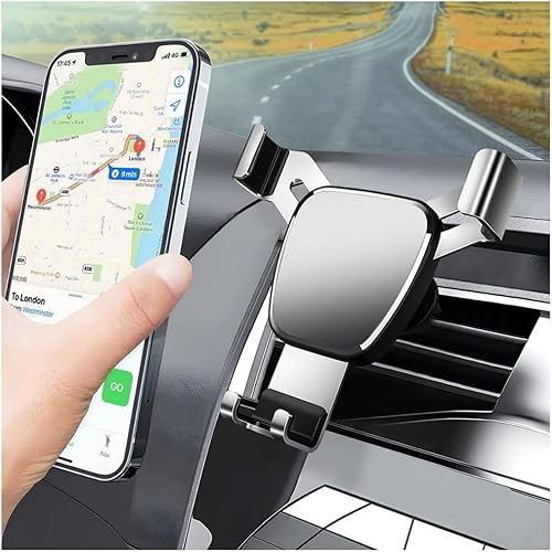 Moioee Soporte para teléfono con ventilación de aire para automóvil, soporte de teléfono de gravedad militar mejorado con clip, soporte de teléfono