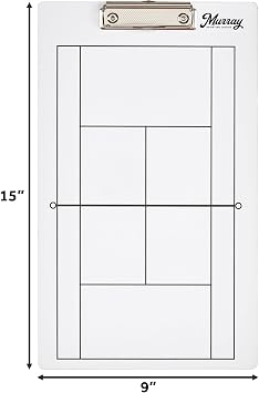 Murray Sporting Goods Dry Erase Coaches Clipboard | Double-Sided Dry Erase White Board