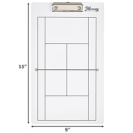 Murray Sporting Goods Dry Erase Coaches Clipboard | Double-Sided Dry Erase White Board (Tennis)