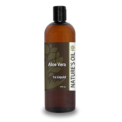 Nature's Oil Aloe Vera Liquid 1x, 16oz, extracto de aloe puro para el cuidado de la piel, cuidado del cabello y cuidado personal de bricolaje